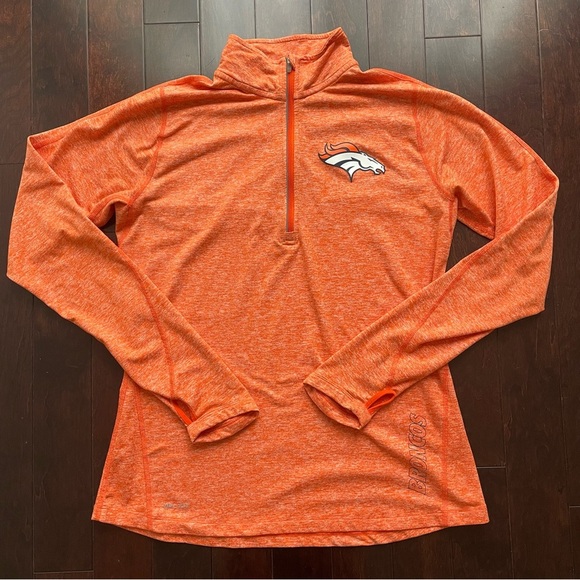 Nike Tops - Nike NFL Denver Broncos Dri-Fit Long Sleeve Womens Shirt Quarter Zip Medium